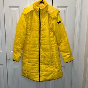 🚫♻️Yellow Long Puffer Coat- Fits L-XXL